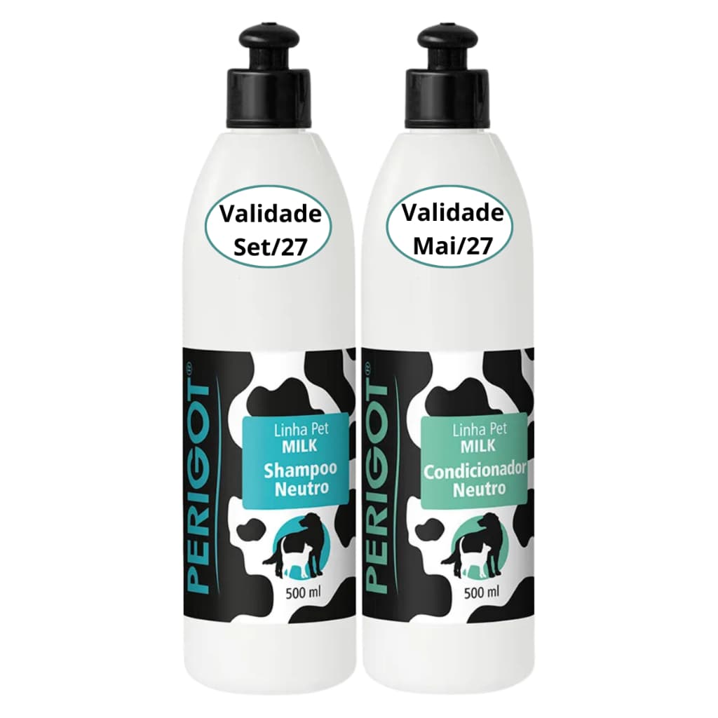 Kit Shampoo e Condicionador Neutro Milk Perigot para Pet Cães Gatos