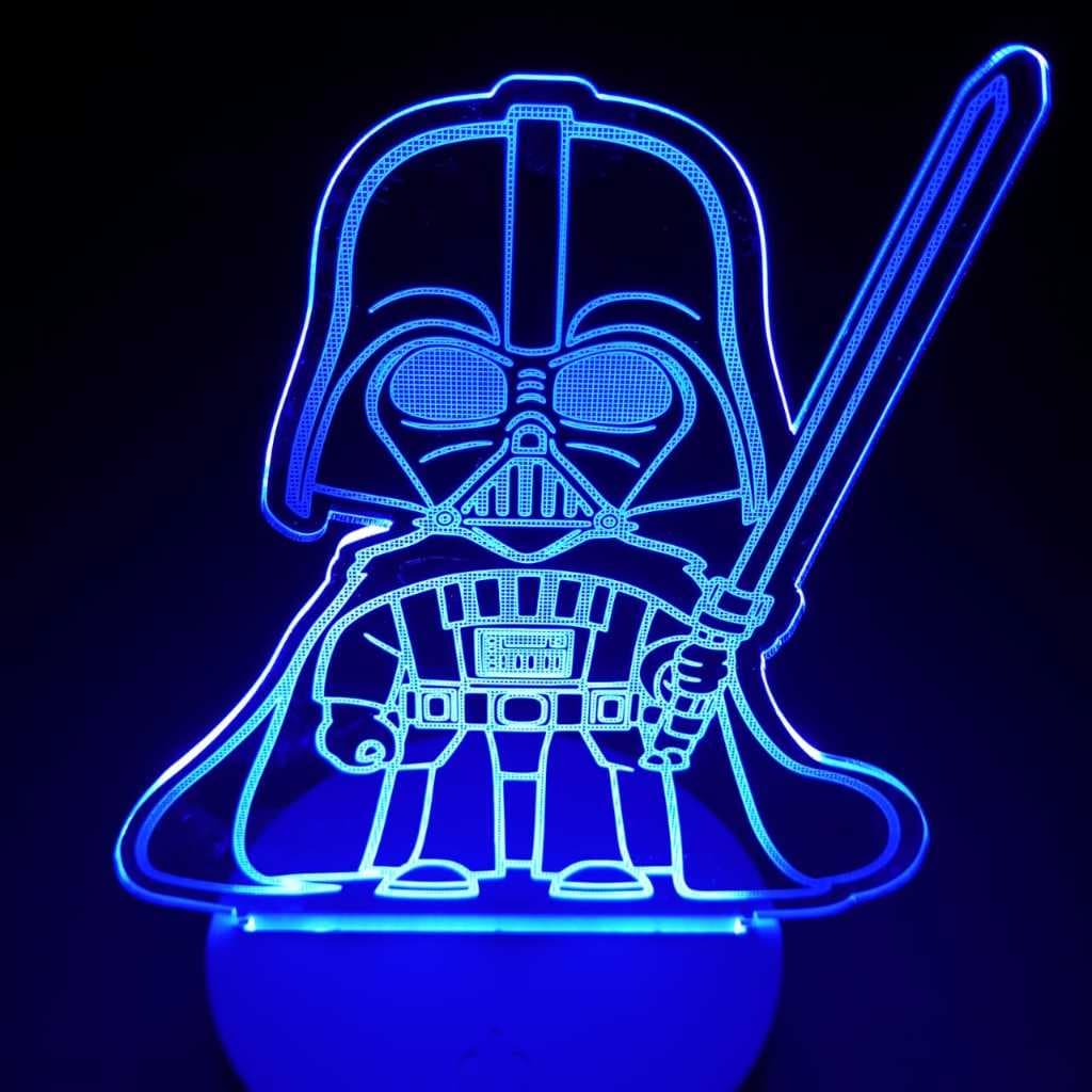 Abajur Luminária Mini Darth Vader Star Wars Led 3D de Mesa Ac0019 Presente Criativo Luz Noturna Decoração geek chibi