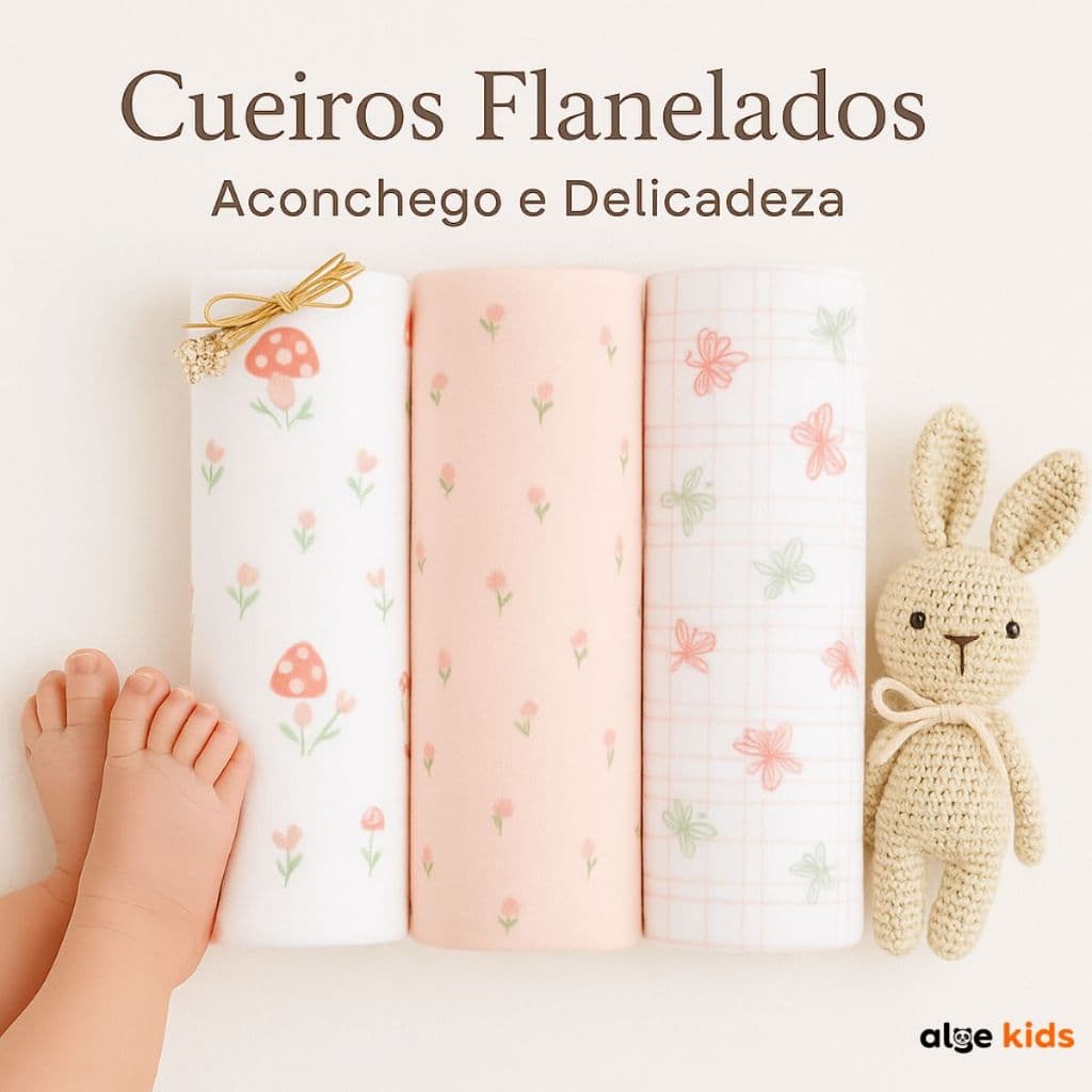 Kit 3 Mantas Cueiro Bebê Flanelado 100% Algodão 100cm x 80cm Manta Grande Enxoval Menino Menina Estampado Atacado Presen
