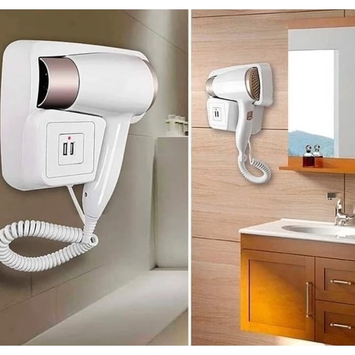 Kit 5 Secadores Profissionais de Parede com USB 110V – Ideal para Hotel, Academia e casa PRONTA ENTREGA