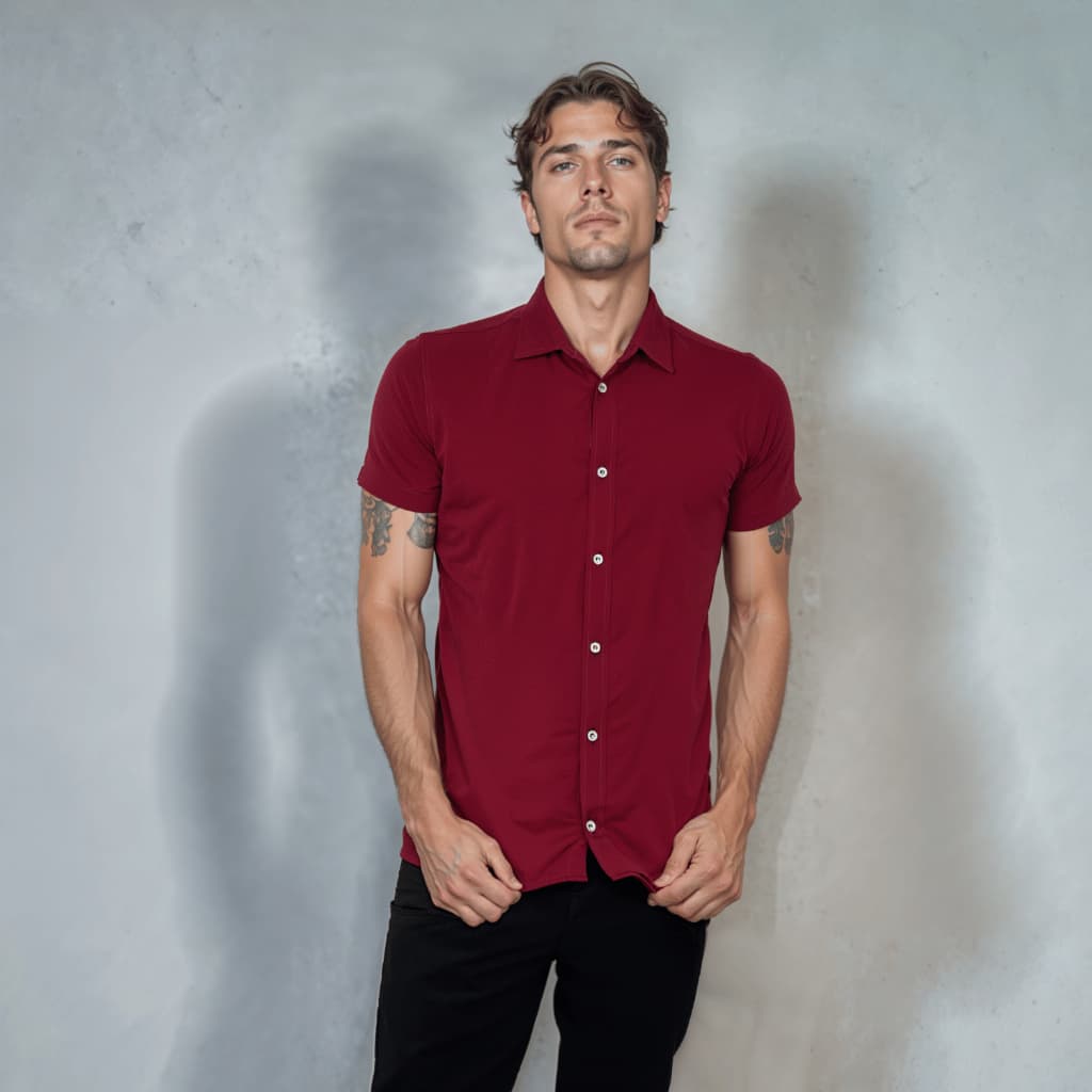 Camisa Social Social Slim Casual Microleve Elegante Microleve Masculina Slim Microleve