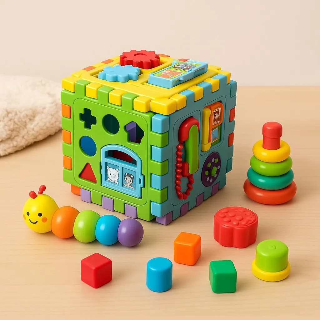 Brinquedo Educativo Cubo Didático Telefone Encaixar Grande - Brinquedo Pedagógico Educativo bebê