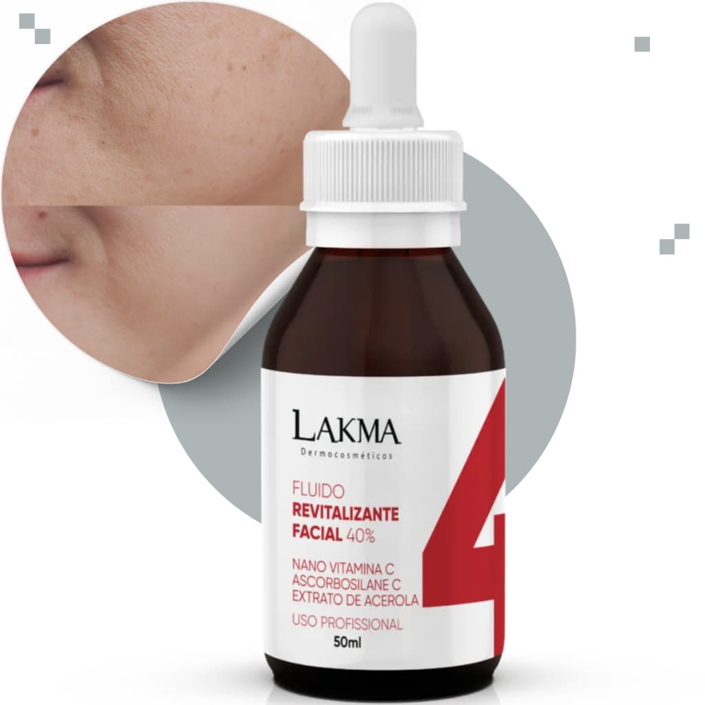 Fluido Revitalizante Facial Lakma Vitamina C Passo 4 Clareador 50ml  Antioxidante Original