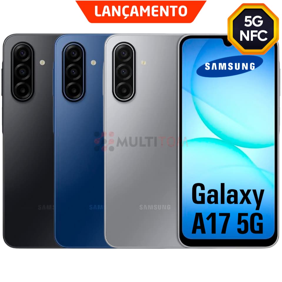 Celular Samsung Galaxy A17 5G NFC Dual SIM Tela Super AMOLED 6.7"  Câmera Tripla 50MP 256GB 128GB