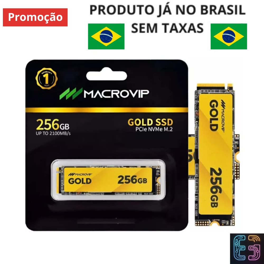 Ssd Nvme M.2 MacroVip Gold 512GB e 256GB Original Lacrado Notebook e Computador Gamer Envio Rápido!
