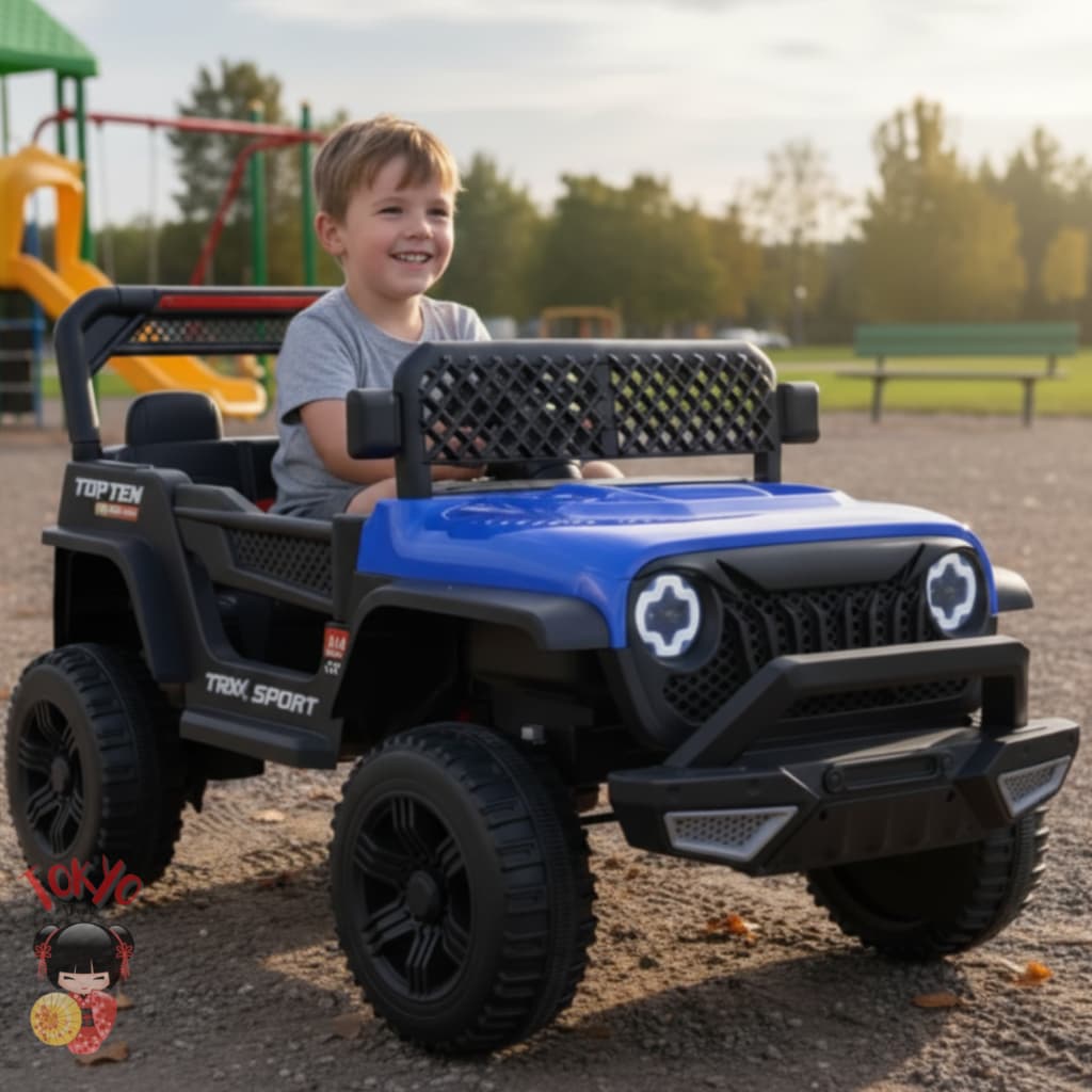 Carro Carrinho Jipe Jeep Jipinho Elétrico Infantil Luz Som Música Controle Remoto 12V