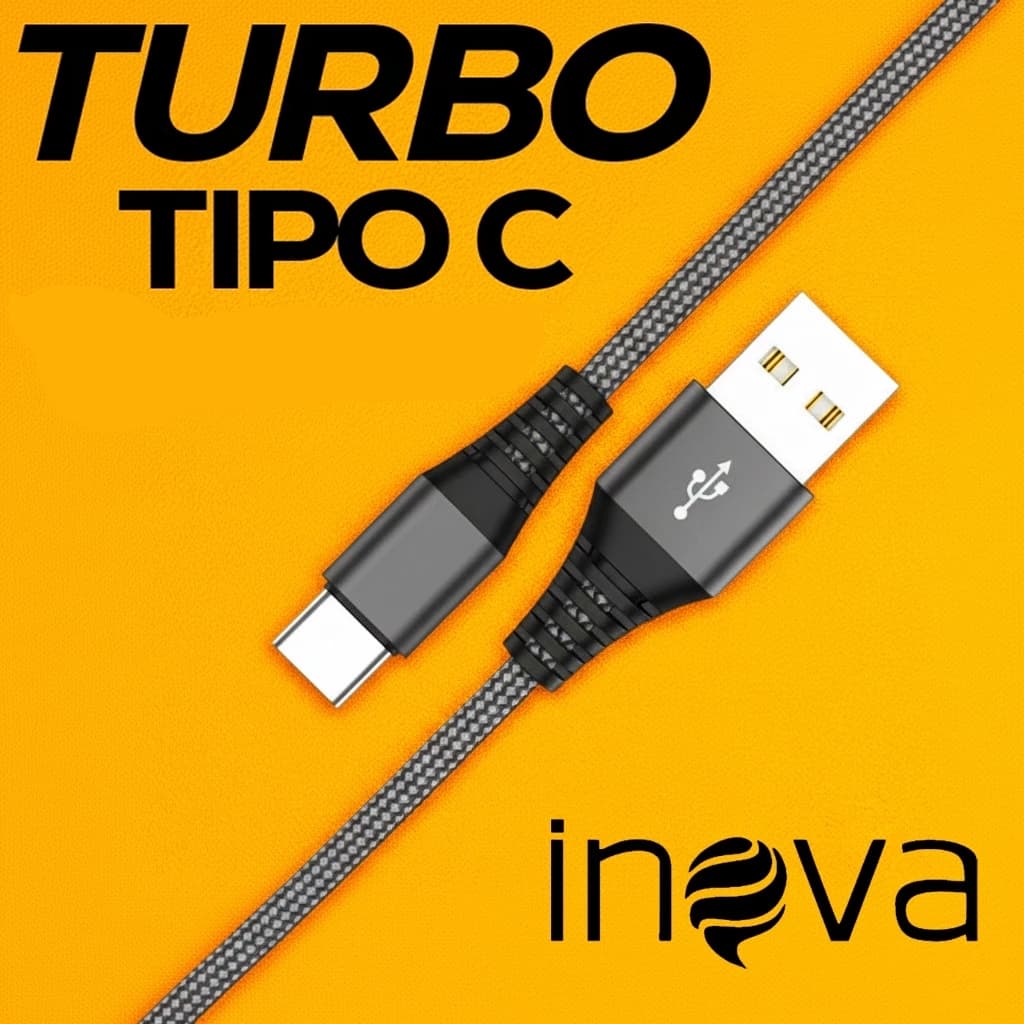 Cabo Original Carregador Turbo Power Super Rápido Tipo-C USB-C 65W 6A Nylon Celular Tablet Inova