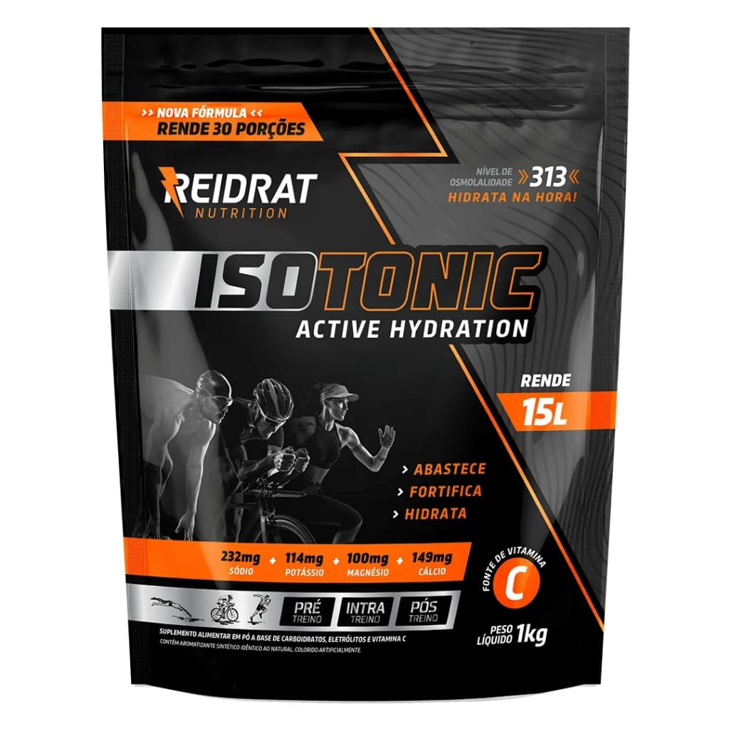 Isotônico Pouch Isotonic Active Hydration 1kg (Rendimento 15 litros / 30 doses) Reidrat Nutrition