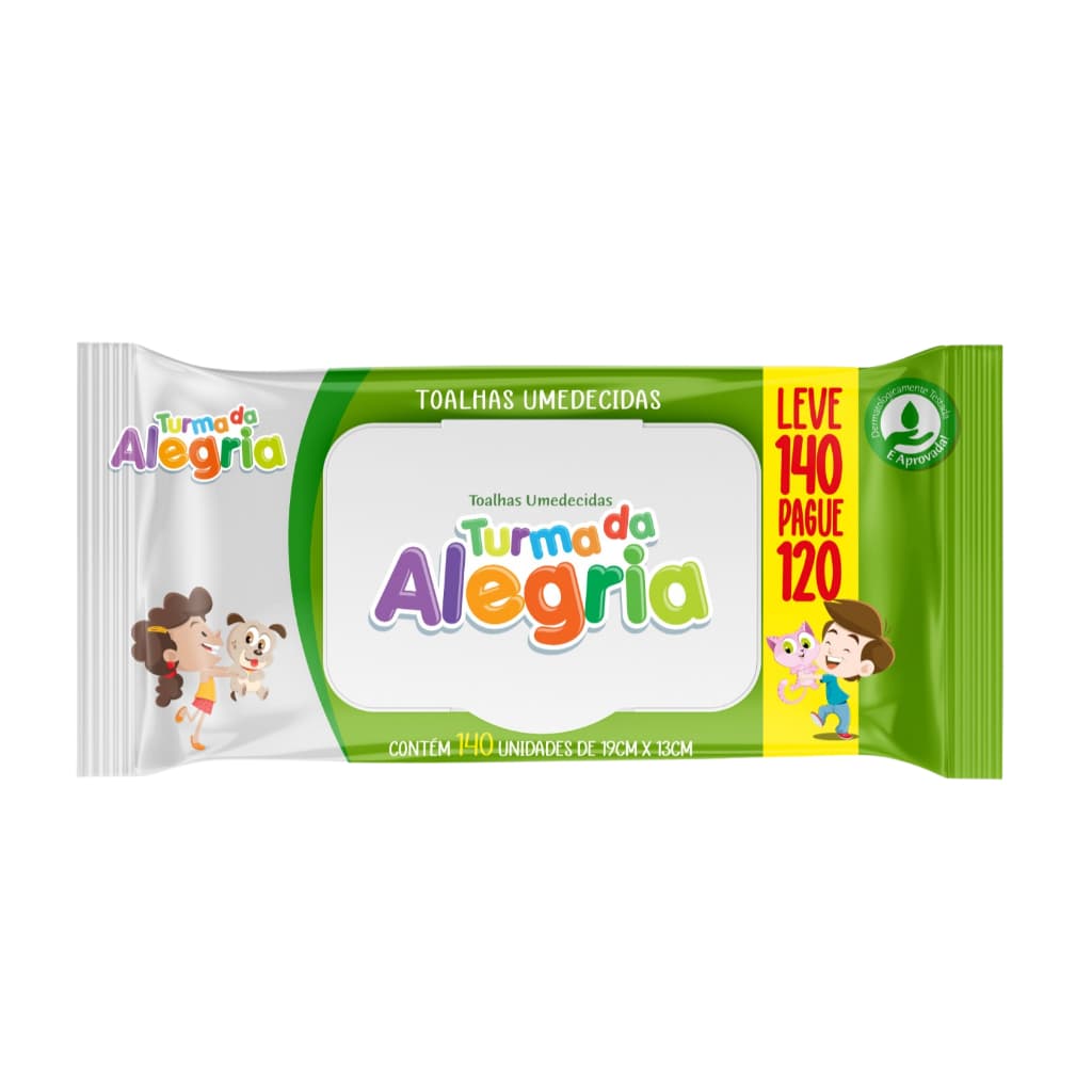 Lenço Umedecido Turma da Alegria - Leve 140 Pague 120