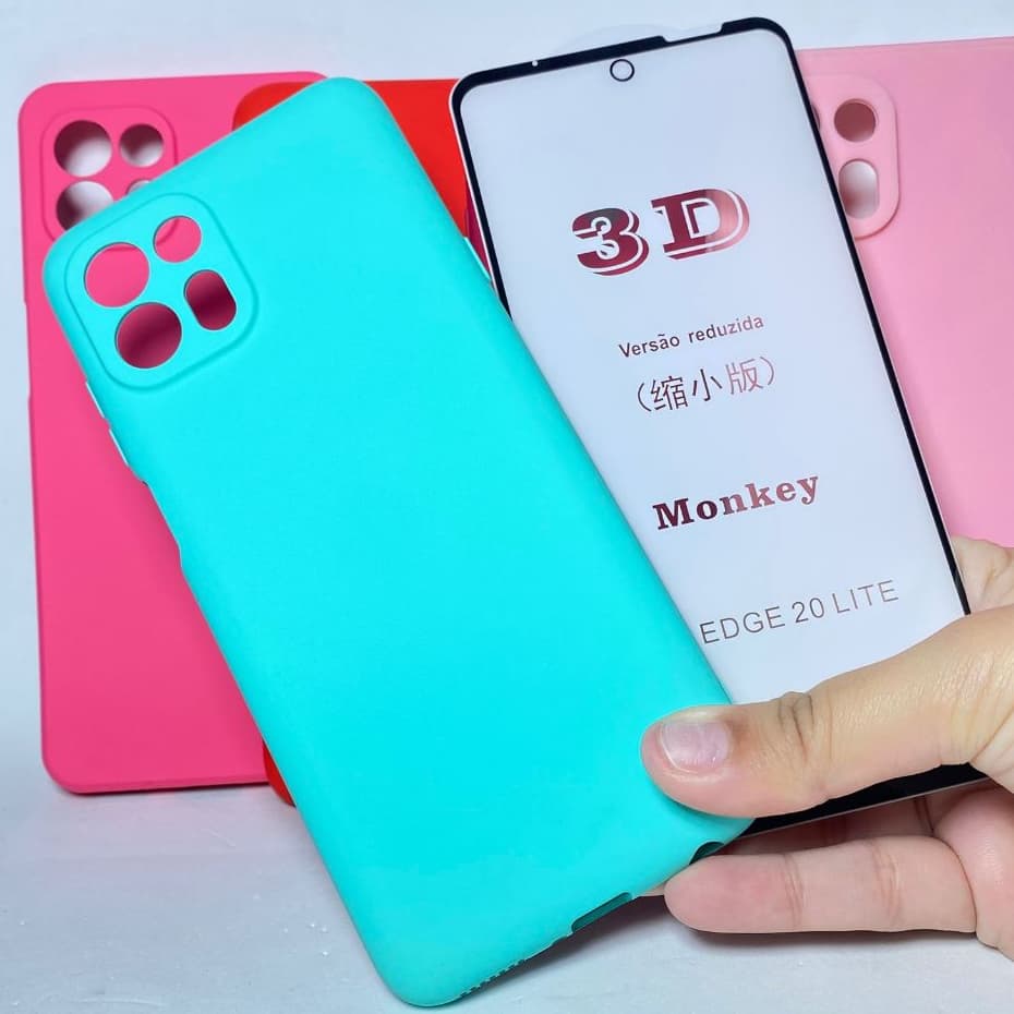 CAPA EDGE 20 LITE + Película 3D Kit Motorola Capinha Case Protetora Celular Silicone