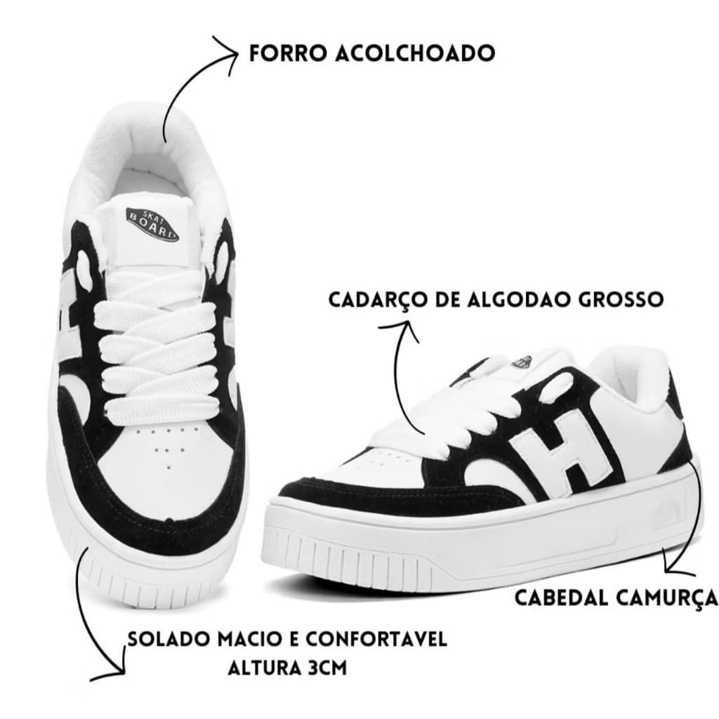 Tenis Casual Feminino Confortavel Estiloso Sapato Antiderrapante Calce Facil Leve Macio Branco