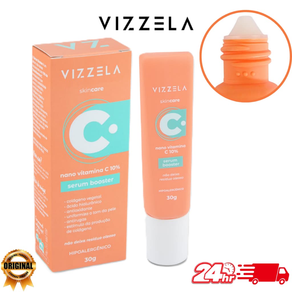 Serum Vizzela Vitamina C - Ácido Hialurônico Antirrugas 30g (Uniformiza o tom da pele)