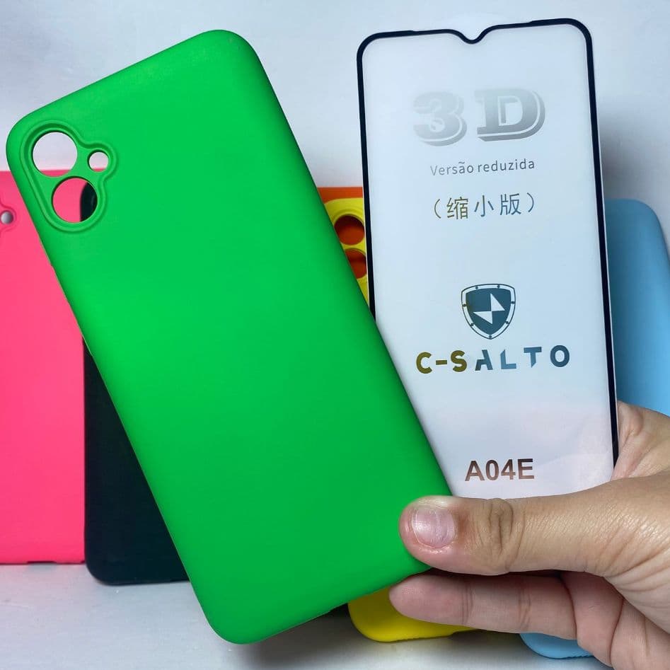 Capa A04E + Película 3D Kit Samsung Capinha Case Protetora Celular Silicone