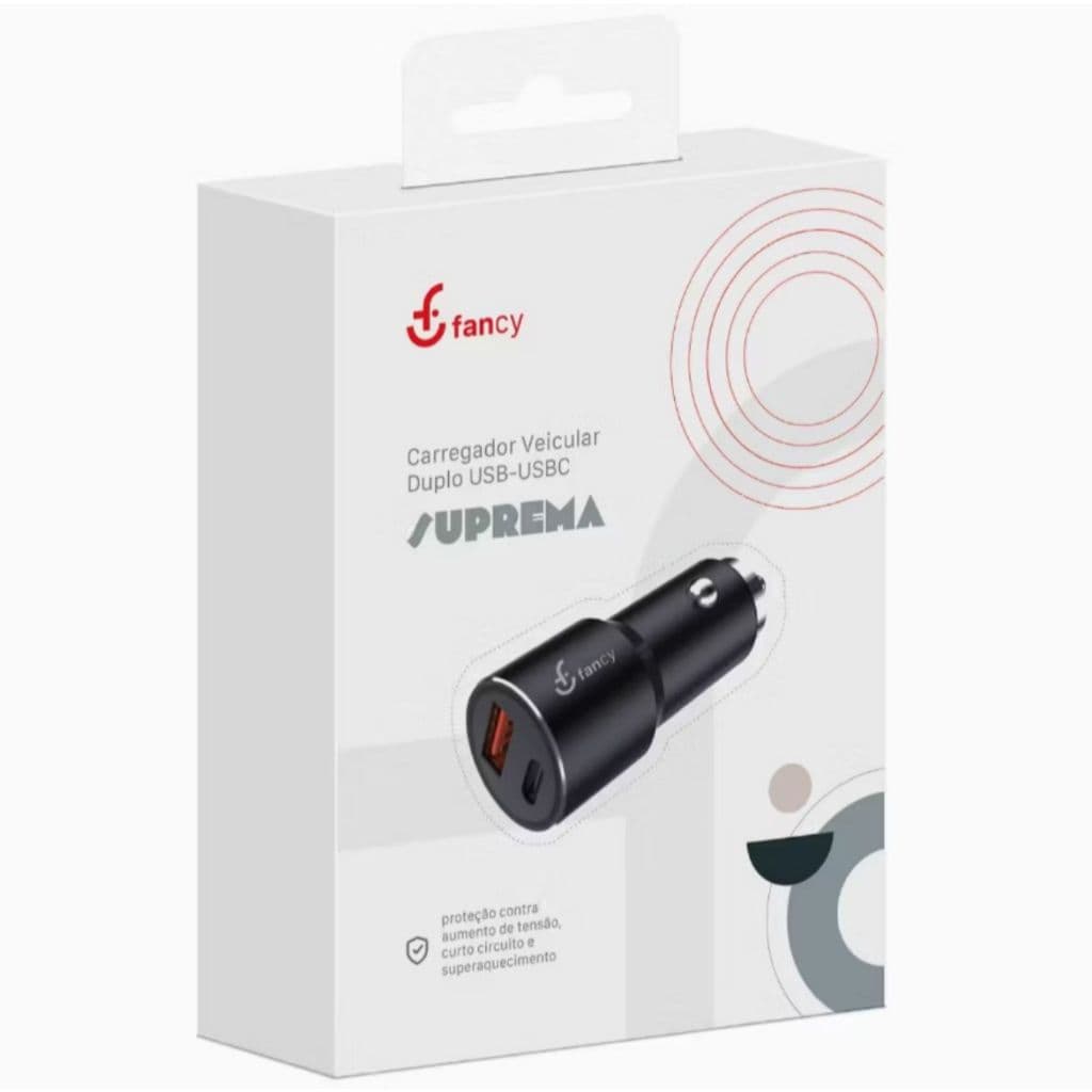 CARREGADOR VEICULAR SOMENTE A FONTE 38W USB-C PD+QC 3.0 TURBO CCK05