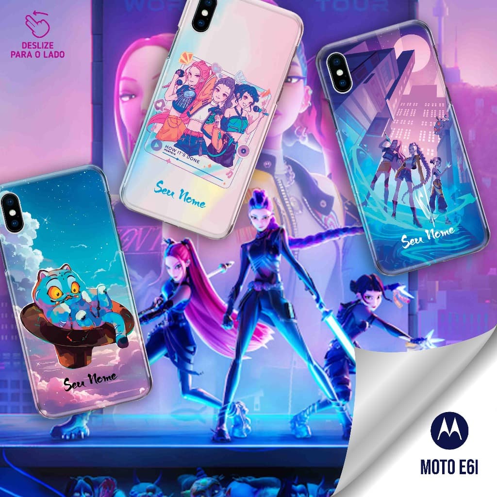 Capa Capinha Case Personalizada com Nome - Moto E6i / Moto E6S - Coleção Guerreiras do K- Pop