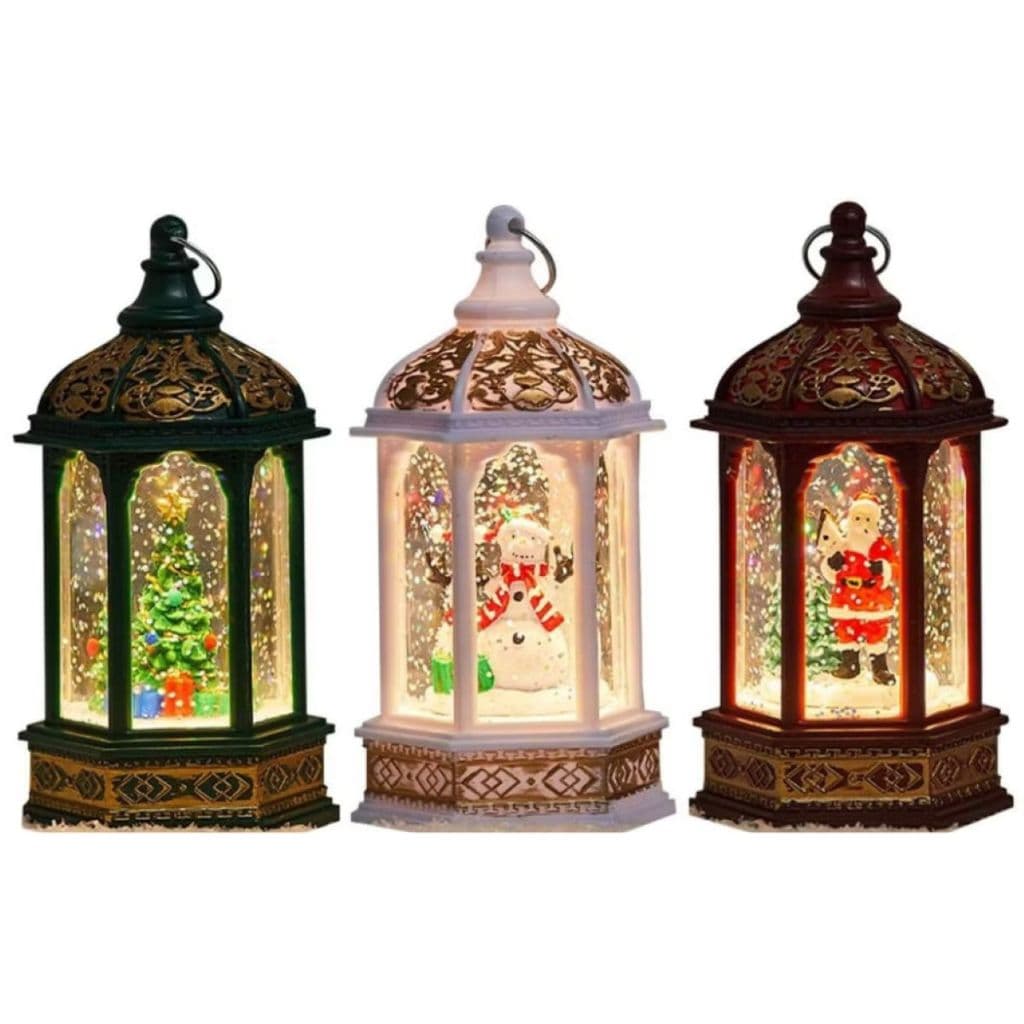 Enfeite Globo De Neve Luminária Natalina Arandela C/ Luz Led Enfeite Natal Decoração