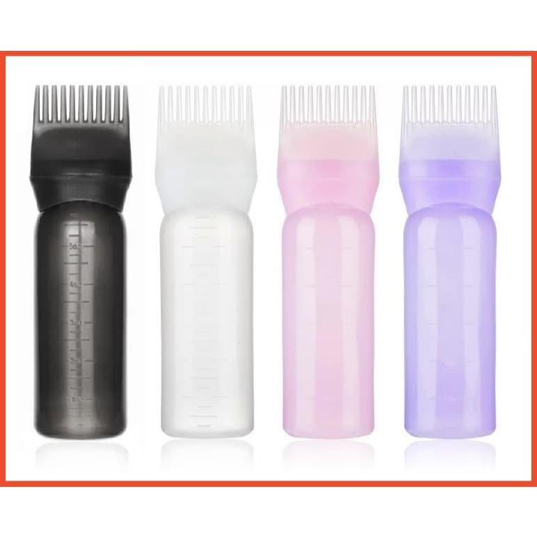 Frasco Pente Aplicador De Tinta de Cabelo e Óleo Capilar ou Hidratantes 180ml Unitário ou Kit