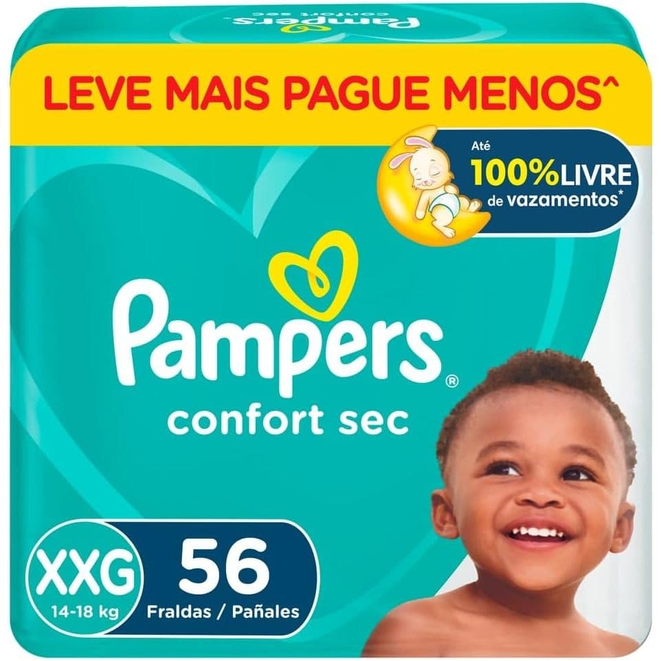 Fralda Pampers Confort Sec Super XXG 56 Unidades