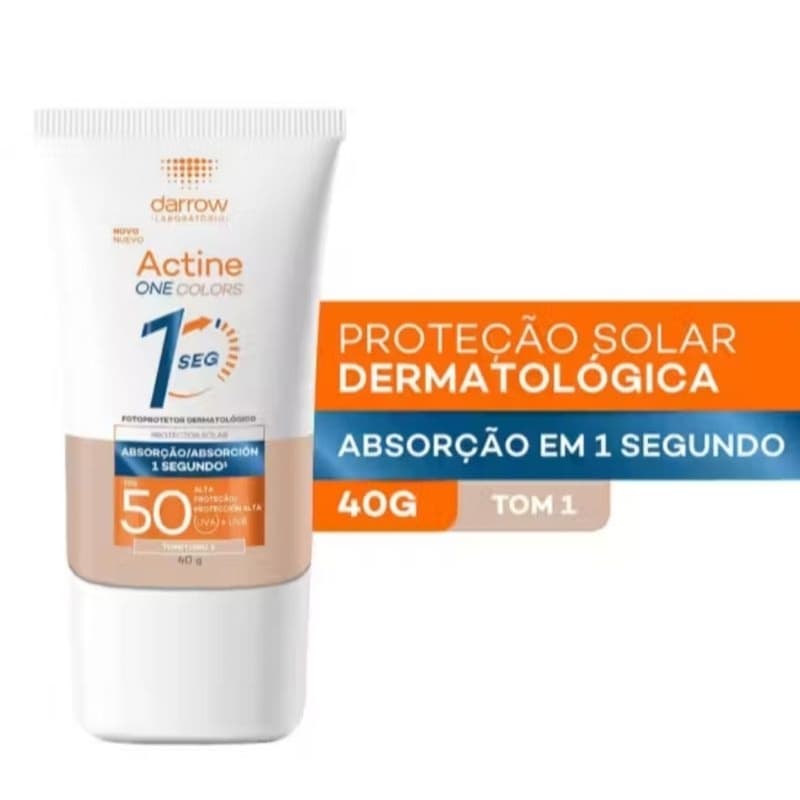 Protetor Solar Facial Actine One FPS 50 Escolher Cor 40 g - 1Un (val:10/27)
