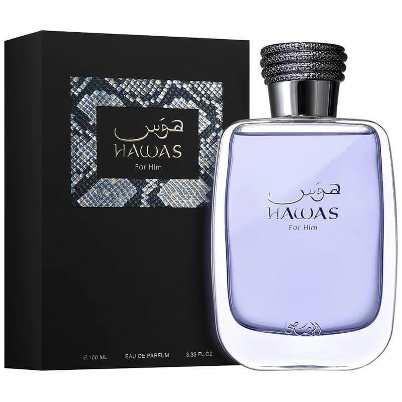 Perfume Masculino Hawas for Him Rasasi 100 ml  Original Importado Fixação Forte Luxo e Sofisticação