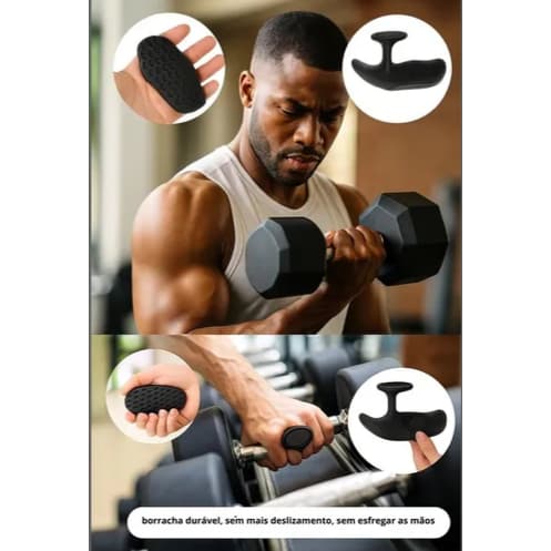 Luva de Academia Musculação Treino Max Grip Protetor de Pegada Antiderrapante Halteres Barras