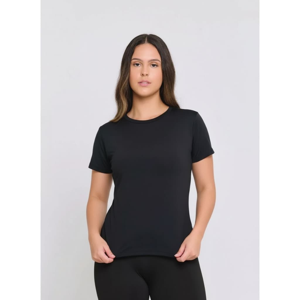 Camiseta Fitness Feminina Manga Curta Leve Respirável Roupa de Academia Feminina