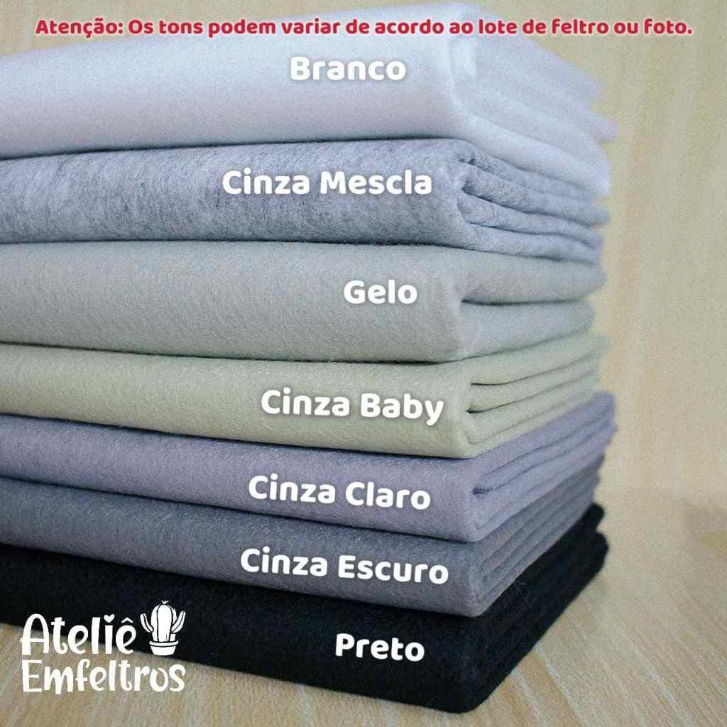 Feltro Tons Branco Cinza Preto Santa Fé 50x140cm Artenasato Costura Bonecas Patchwork