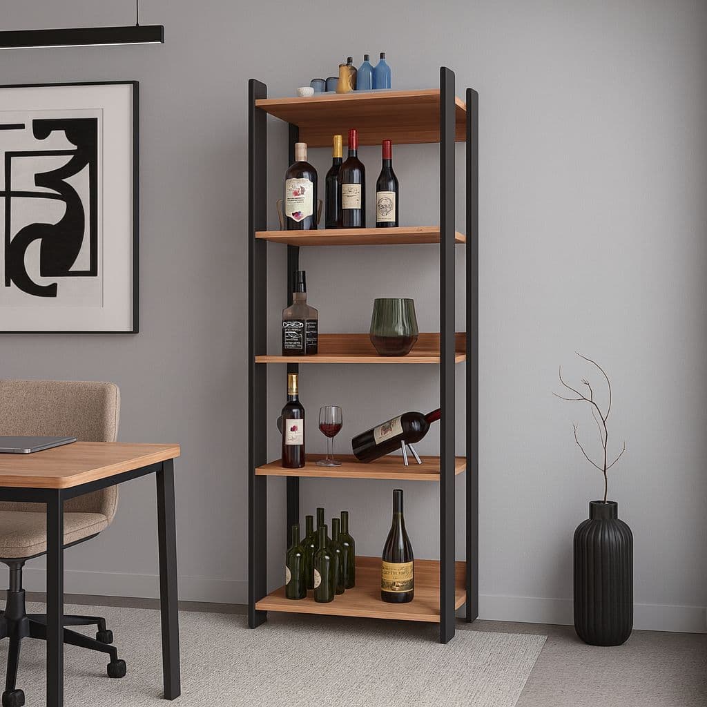 Estante Multiuso Industrial c/ 5 Prateleiras Organizadoras – Ideal p/ Cozinha – Estilo Vintage