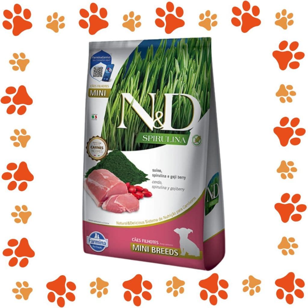 Ração Para Cachorros Filhotes de Raças Mini Sabor Suíno 2kg N&D Spirulina