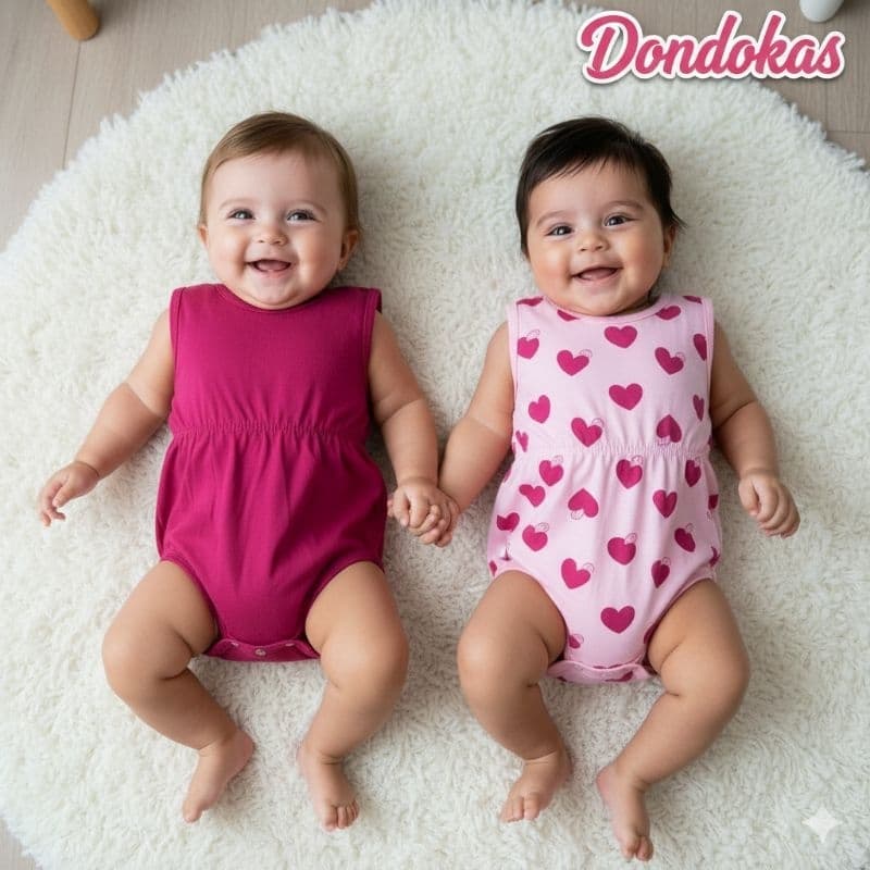 Kit Body  Bebe Menina Regatinha Franzido 2 ou 4  Bory Bebe 100% Algodão Fresquinho Roupa de Bebe Menina 0 a 9 Meses
