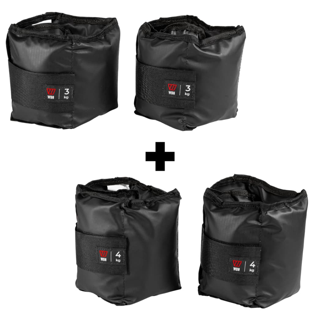 Kit Par Caneleiras Peso 3kg + 4kg Tornozeleira de Peso Musculação Ginástica Treino Profissional Academia