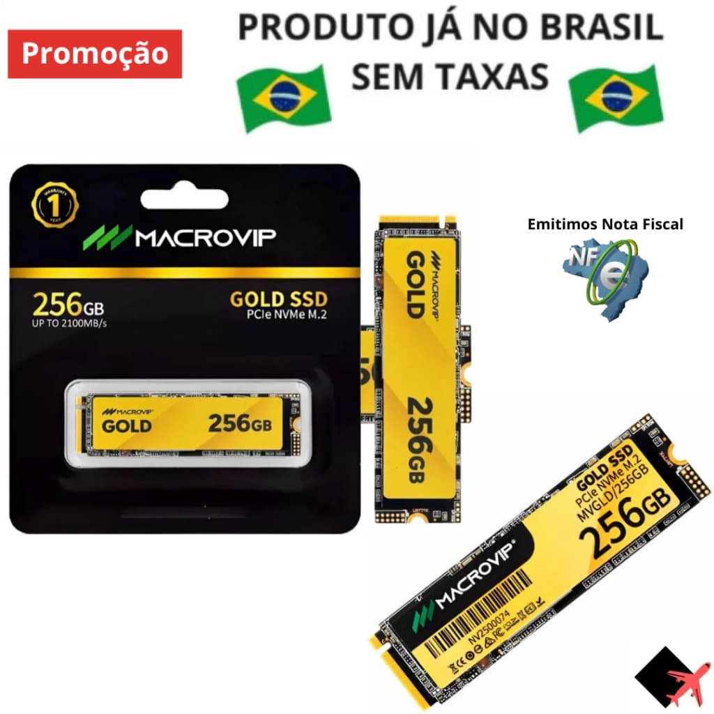 Ssd Nvme M.2 MacroVip Gold 512GB e 256GB Original Lacrado Notebook e Pc Gamer Envio No Mesmo Dia!