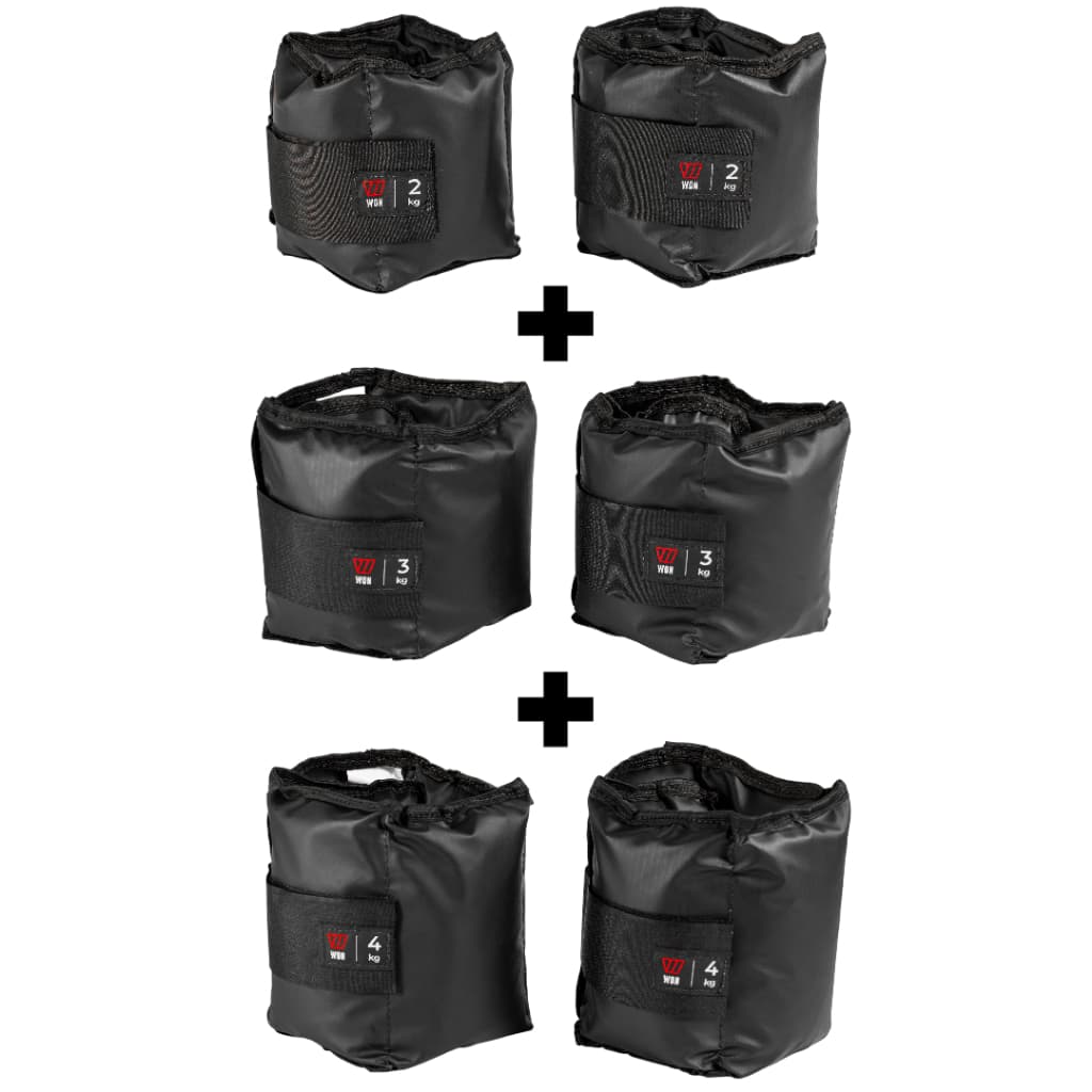 Kit Par Caneleiras Peso 2kg + 3kg + 4kg Tornozeleira de Peso Treino em Casa Funcional Academia