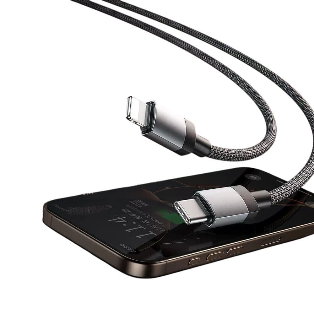 Cabo Turbo Tipo C e  Lightning 1Metro Recarga Rapida Carregador e Dados Celular Resistente