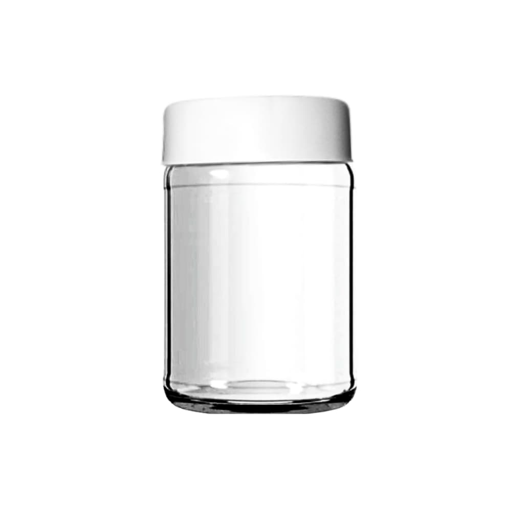 05 Pote(vazio) de Vidro 500ml tipo Palmito Tampa Plástica Alta Tempero Artesanato Condimentos