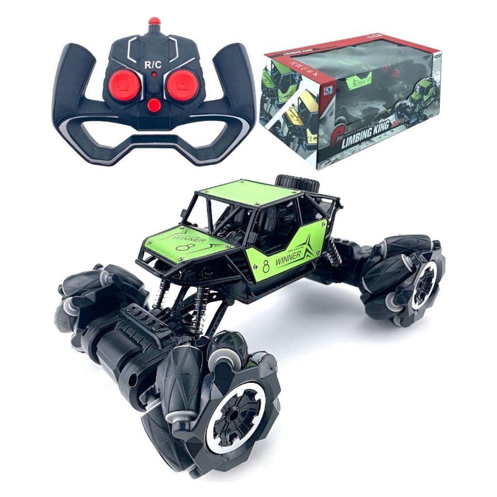 Carrinho de controle remoto 4x4 recarregável pickup gira 360