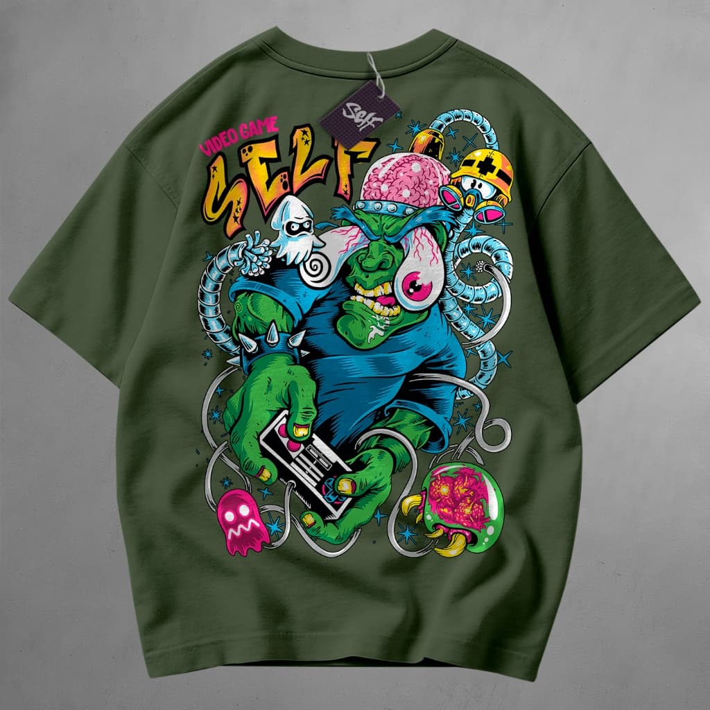 Camiseta Self Video Game Player Control Street Weat Style Street Wear
