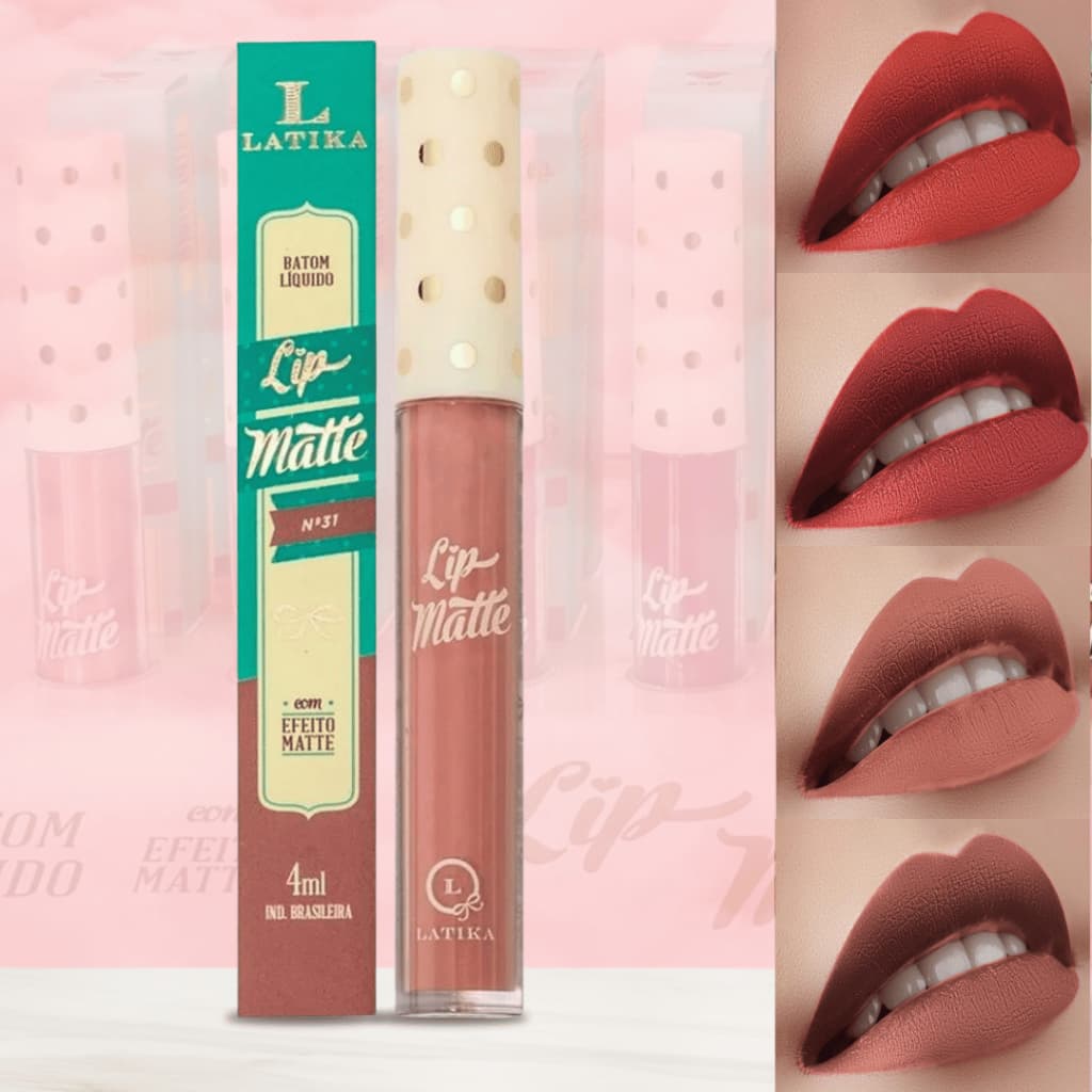 Batom Líquido Latika Lip Matte 4ml Não Transfere 24 horas de duração