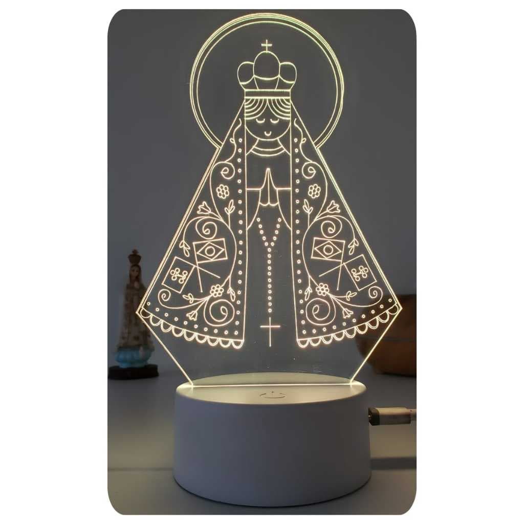 Nossa Senhora Aparecida Decoração Luminária led mesa 16 cores