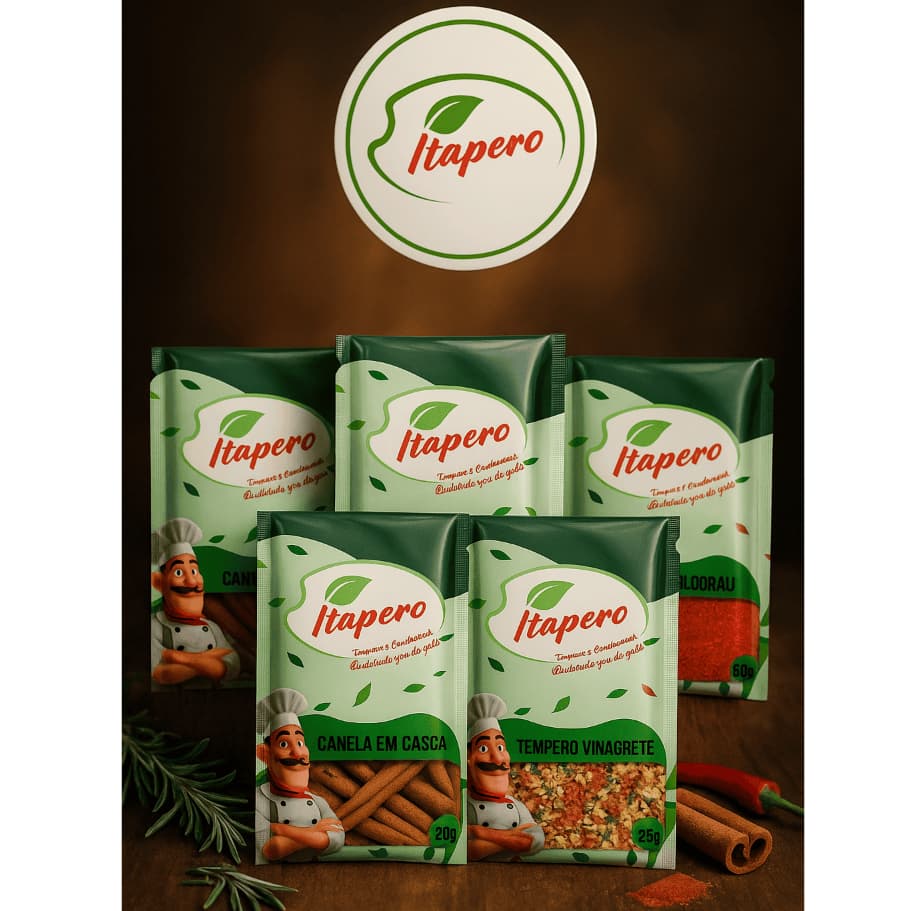 Kit Temperos Condimentos Premium personalizado Brinde Pote Canela em Pó 12 15 18 20
