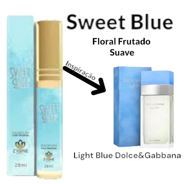PERFUME IMPORTADO DOLCE GABANA LIGHT BLU FEMININO SWEET BLUE ZYONE 10ML E 28ML ALTA FIXAÇÃO E PROJEÇÃO