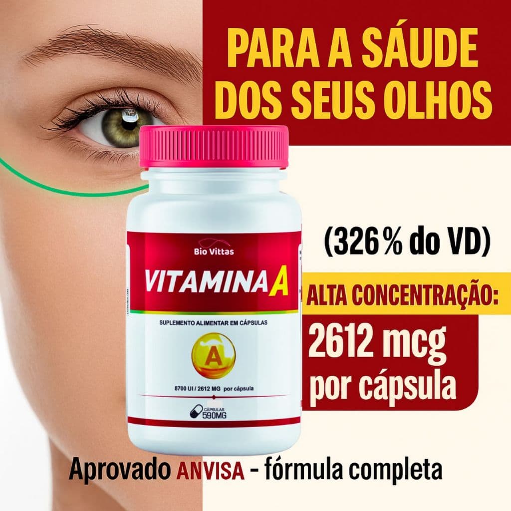Vitamina A Retinol  590MG - 8700ui - Imunidade Pele Saudável 60 - 120 Cápsulas - Bio Vittas