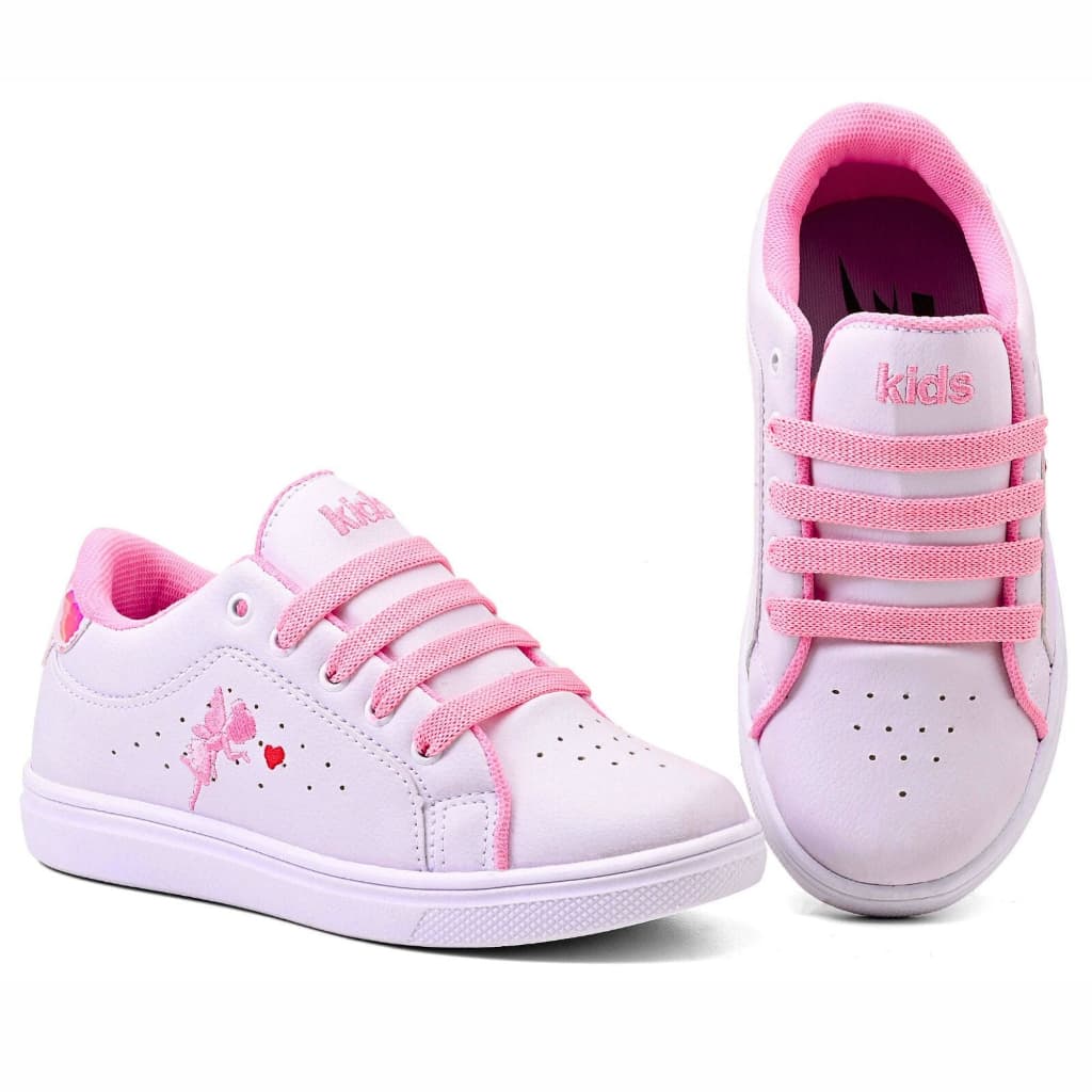 Tênis Infantil Menina Casual Escolar Fadinha Confortável Leve Macio Feminino Moda Princesa 3F Kids