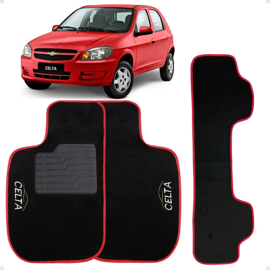 Tapete Automotivo Carpete Celta 2001 Até 2015 Bordado