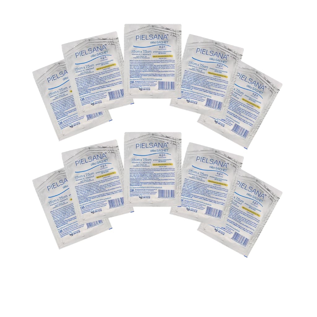 Kit 10 Curativo Pielsana Gaze De Rayon Sachê C/ Óleo A.G.E 7,5 x 7,5cm (1) Dbs