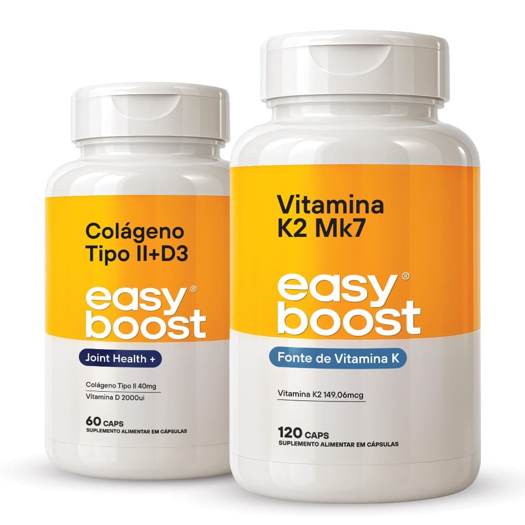 Colágeno Tipo 2 com Vitamina D3 + Vitamina K2 MK7 Easy Boost  | Suplementos Vitaminas