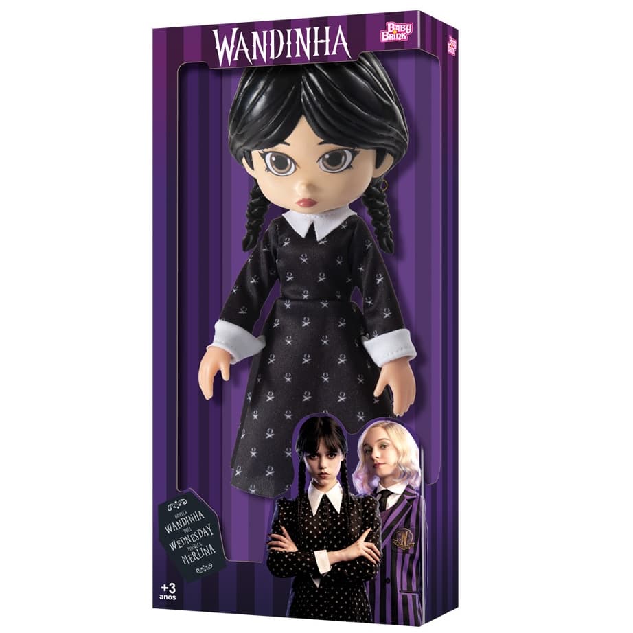 Boneca Wandinha Mini Original Baby Brink 27Cm Articulada Brinquedo infantil 1847