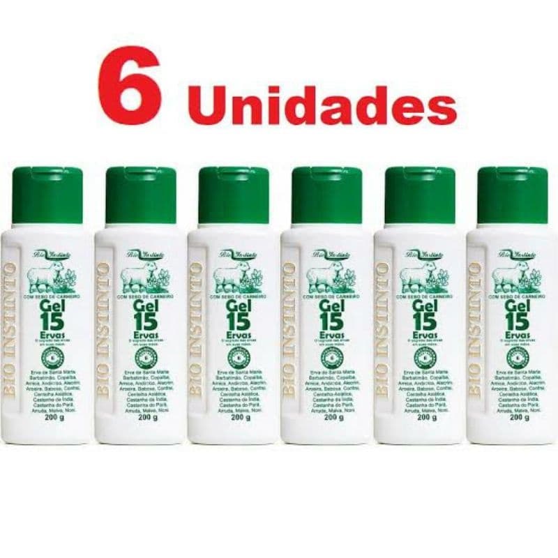 Kit 6 Gel 15 Ervas 200g Bio Instinto