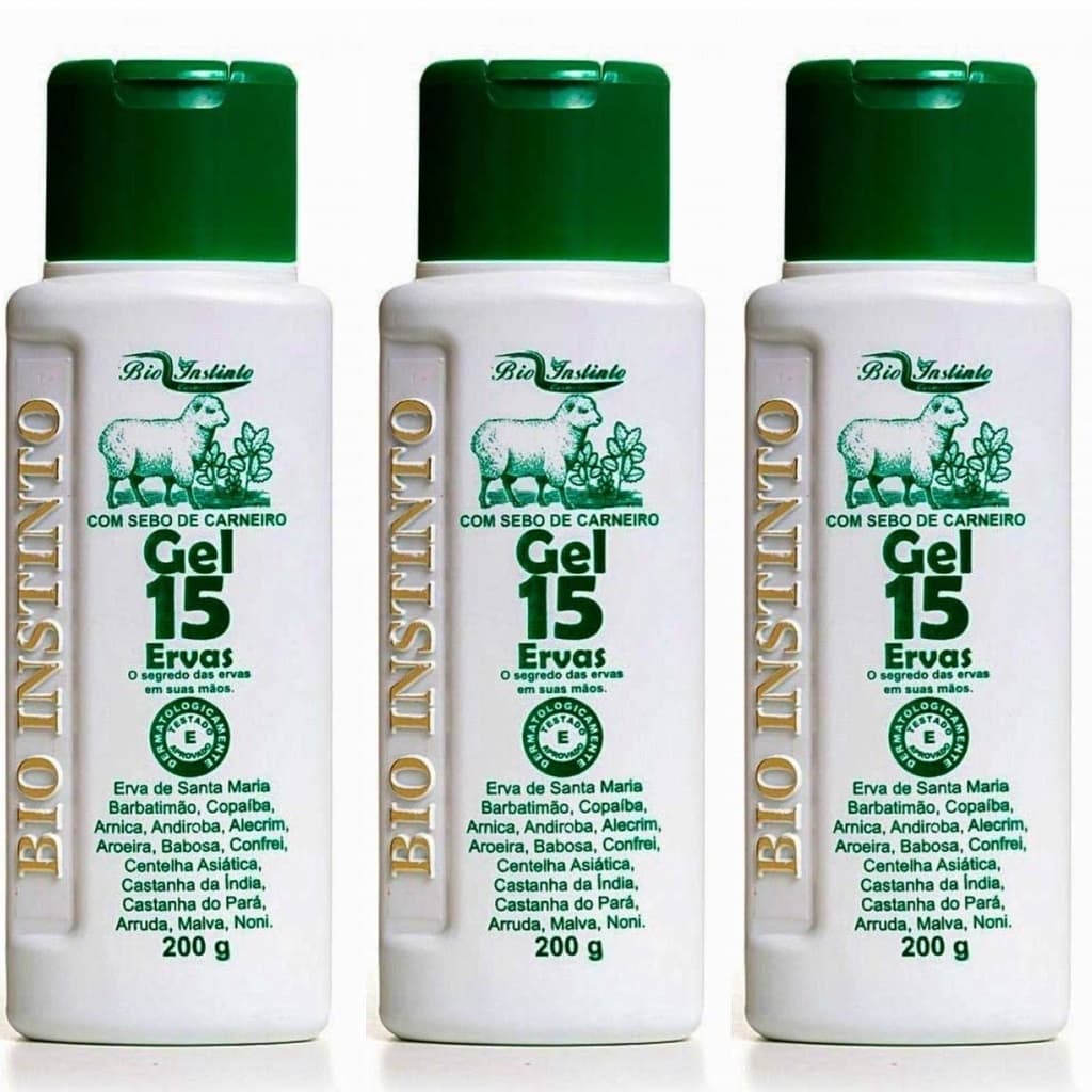 Kit 3 Gel 15 Ervas 200g Bio Instinto