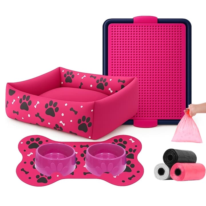 Cama Caminha Casinha Pet Cachorro + Tapete + Sanitário Pet